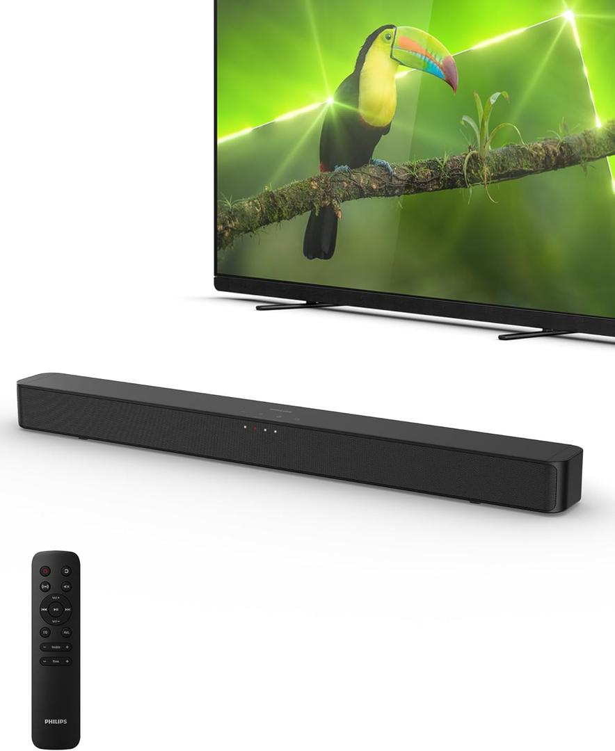 Philips B4000 Soundbar for TV, 2.0 Channel Sound, BT LE Audio, Easy Setup, EasyLINK, Roku TV Ready, Remote Control Philips B4000 Soundbar for TV, 2.0 Channel Sound, BT LE Audio, Easy Setup, EasyLINK, Roku TV Ready, Remote Control