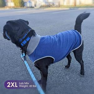 cyeollo 2 Pack Dog Sweater Fleece Vest Pullover Sweatshirt Dog Jacket Reflective Stretchy Lightweight Pet Clothes Cold Weather Coats for Medium Dogs Boy Navy & Grey (XX-Large (35-58lbs))