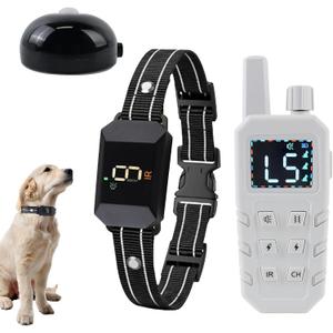 KIP Remote Dog Training Collar with Deterrent Device, IP67 Waterproof Shockproof E-Collar with 5 Training Modes, Rechargeable and Adjustable for Small, Medium and Large Dogs