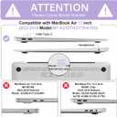 B BELK Compatible with MacBook Air 13 inch Case M1 2022 2021 2020 2019 2018 A2337 A2179 A1932, Plastic Hard Shell Case for MacBook Air 13.3 inch +Keyboard Cover +Screen Protector, Shiny Purple Pearl