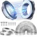 Magnetic Dryer Vent Coupling Easy to Clean Quick Connector Airtight Seal Dryer Vent Connector Kit Including a 2.6ft 4" Duct and two Clamps, DV180