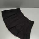 Women's Y2K Low Waist Pleated Denim Skirt Zipper Raw Hem Mini Skirt Casual Ruffle Jean Skirt (Large, Black)