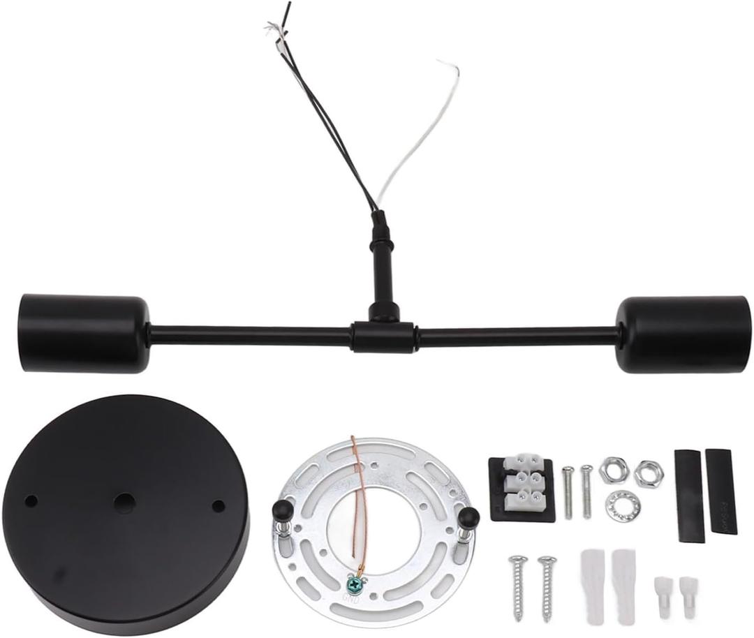 E27 E26 Double Wall Light Base Iron Black Modern Light Holder Base for Living Bathroom Dressing Room