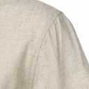 ZEROYAA Men's Linen Shirts Short Sleeve Summer Casual Button Down Beach Shirt with Pocket (Beige, S)