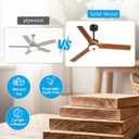 Lotsky Outdoor Motion Sensor LED Ceiling Fan with Light,3 Wood Blades,52", 52in