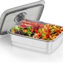 Electric Lunch Box For Adults - Rechargeable 75W Self-Heating Food Warmer with 1.5L Stainless Steel Container, Heated Lunch Box For Office, Picnic, Car & Outdoor Use(Silver)