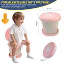 SunnySmile portable, foldable potty seat for toddler, Training Toilet Seat Emergency Toilet for Car, Camping, Outdoor, indoor (pink, large)