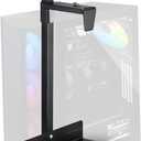 Heavy Duty Under Desk PC Mount, 66 lbs Load Capacity, Adjustable CPU Holder 100-480mm Height, Full Steel Construction, Fits Most Computer Towers, Space Saving Black Under Desk Computer Mount