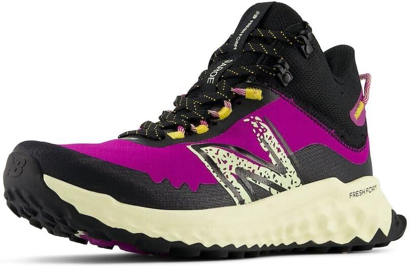 New Balance Women's Fresh Foam Garoé V1 Midcut Trail Running Shoe, Fuchsia Purple/ Ambient Light/ Black, 7
