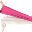 SINOSSO Soft Velvet Shoe Bench Cover, (36.5"- 48") L x (13.8"- 18") W Stretch Washable Dining Bench Upholstered Protector Rectangle Chair Slipcover, (L, Hot Pink)