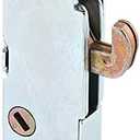 Prime-Line E 2014 Stainless Steel Mortise Lock for Patio Sliding Doors Constructed of Wood, Aluminum, and Vinyl, 3-11/16 Inch, 45 Degree Keyway, Silver, Set of 1