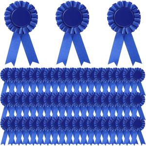Hanaive 60 Pcs Blank Award Ribbons, 1st 2nd 3rd Place Rosette Medal Winner Victory Prize Recognition Participation Ribbon Badges for School Competition Classroom Prizes Sports Event(Blue)