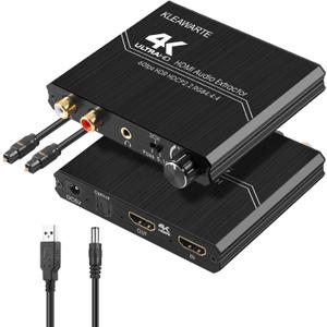 HDMI Audio Extractor Adapter HDMI to Optical SPDIF 3.5mm Stereo L/R Audio Converter Volume Control