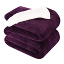 NANPIPER Queen Size Sherpa Blanket, Soft Fleece Throw for Bed, Reversible Thick Fuzzy Blanket for Winter (Purple)