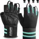 SIMARI Workout Gym Gloves for Men Women, Weight Lifting Gloves with Wrist Wrap Support, SBR Pad Grip for Full Palm Protection, for Exercise, Fitness, Dumbbells, Barbell, Climbing, Fingerless