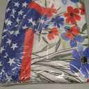 Horaldaily 4th of July Tablecloth 60x84 Inch, Patriotic Watercolor Poppy Flowers Independence Day Memorial Day Table Cover for Party Picnic Dinner Decor
