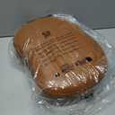 LUE BONA Small Curved Foot Stool with Handle, Whisky Brown Velvet Footstool and Ottomans, Modern Foot Rest with Wooden Legs, Step Stool with Padded Seat for Couch, Living Room