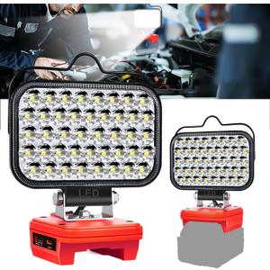 Cordless LED Work Light for Milwaukee 18v Battery,80W Portable Flood Light with USB and Type C Charger Ports for Camping Emergency Workshop(No Battery)