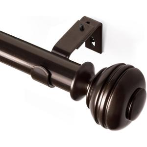 Long Curtain Rod, EUPLAR Window Curtain Rod 72-144 Inch with Decorative Honeycombed Finials, 1 Inch Drapery Rods for Living Room, Kitchen, Bronze