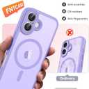 FNTCASE for iPhone 17 Case: [Compatible with Magsafe] Translucent Matte Cases with [Full Camera Protection] [Screen Protector] Military Grade Shockproof Protective Phone Cover - Light Purple (iPhone 17(6.3 inch))