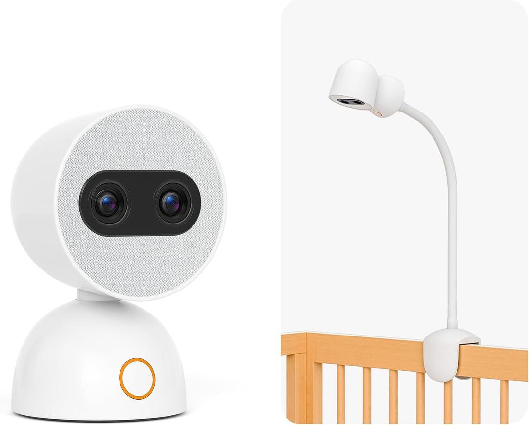 Bundle of Simsky Smart Baby Monitor + Baby Monitor Clip on Mount, 7" HD Large Touch Screen WiFi/No WiFi Smart Video Monitor, 6X Optical Quality Zoom, App Remote Access