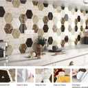 FunStick Peel and Stick Backsplash for Kitchen Hexagon 12"x12" Back Splashes for Kitchen Backsplash Tiles Peel and Stick Tile Stickers for Bathroom Shower Self Adhesive Wall Tiles Waterproof 5 Sheets