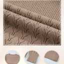 SHEWIN Fall Sweaters for Women Casual Crewneck Long Sleeve Crochet Pullover Tops Sweater (Beige, XXL)