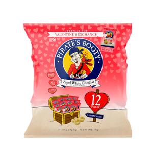 Pirate's Booty Aged White Cheddar Cheese Puffs, Gluten-Free, Kids Snacks, Valentine's Day Snack, 0.5oz (12ct) (BBD 07/14/2025)