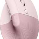 Logitech Lift Vertical Ergonomic Mouse, Wireless, Bluetooth or Logi Bolt USB receiver, Quiet clicks, 4 buttons, compatible with Windows/macOS/iPadOS, Laptop, PC - Rose