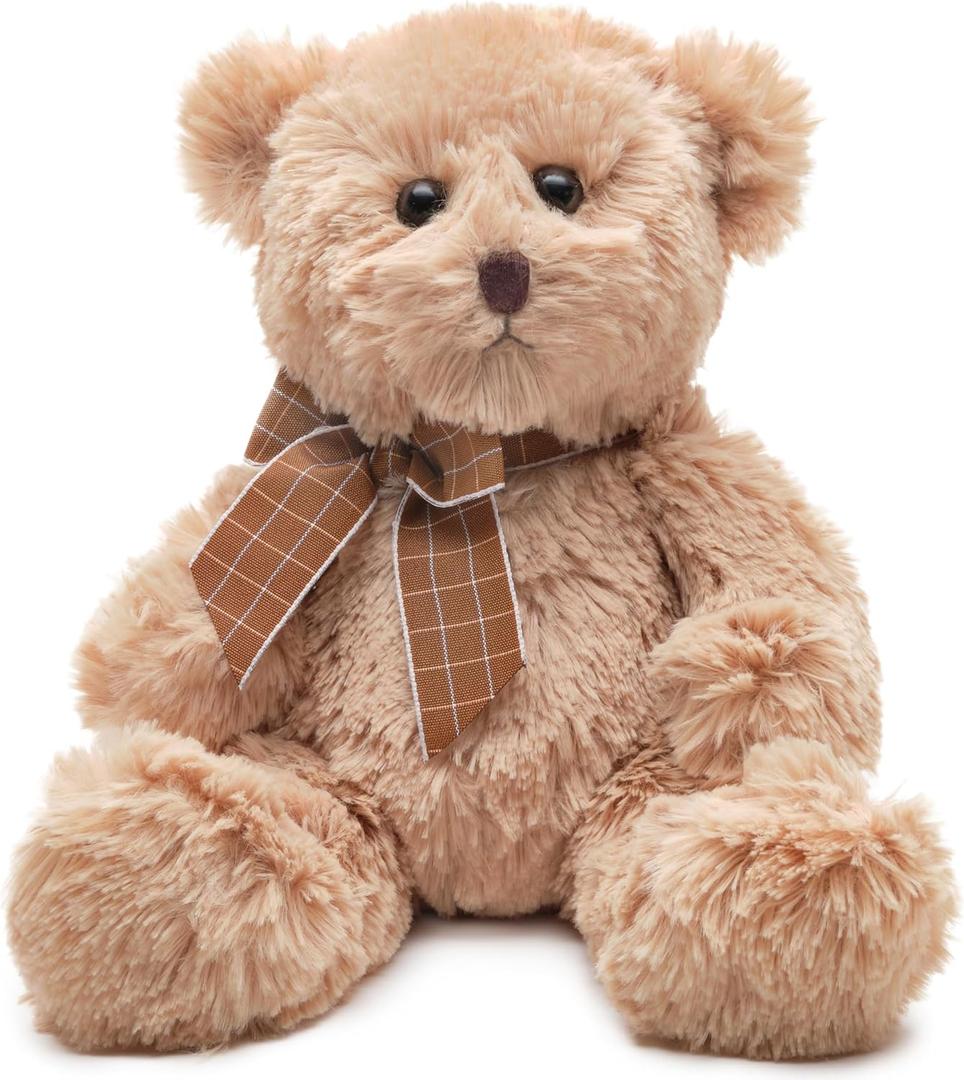 Bearington Lil' Bensen Stuffed Teddy Bear for Babies - 10" Soft Stuffed Bears Plush Toy with Classic Design - Adorable Cuddly Brown Bear Gift for Baby Showers, Boys, Girls, and Animal Lovers