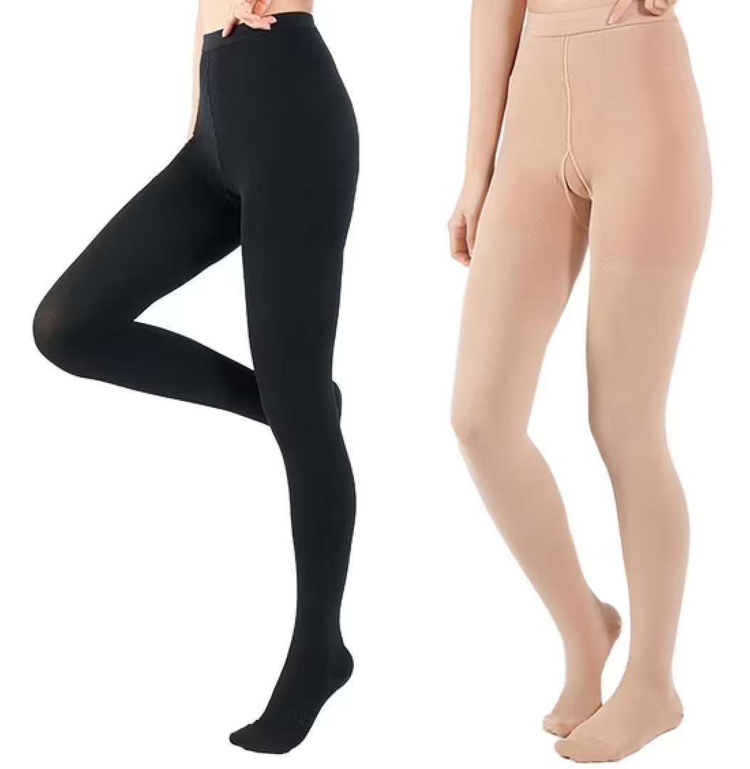 Compression Pantyhose for Women & Men, 2 Pairs 15-20mmHg Medical Graduated Compression Stockings Leggings