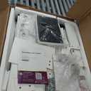 COMHOMA Makeup Vanity Desk with Mirror and Lights, Vanity Table and Chair Set with 5 Drawers and Charging Station, Bedroom Dresser LED Mirror Stepless Dimmable & 3 Color Modes Adjustable, Pearl White (Large)