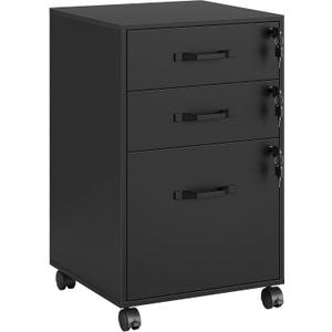 VASAGLE Mobile File Cabinet, 39x45x60 cm, Ink Black UOFC084BC01S