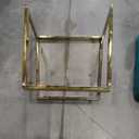 Meridian Furniture Alexandra Collection Modern | Contemporary Upholstered Dining Chair with Durable Metal Base, 22" W x 22" D x 29" H, Green Velvet, Gold