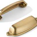 khtumeware 2 Pack Champagne Bronze Cup Pulls 3 Inch Center to Center - Cabinet & Drawer Handles for Kitchen Hardware