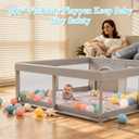 JINXIA 50x50 Inch Playpen for Babies and Toddlers, Soft & Skin-Safe Fabric