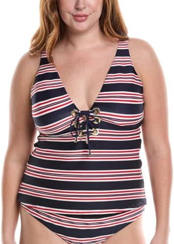 La Blanca Women's Over The Shoulder Tankini Swimsuit Top Size 22W