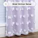 MYSKY HOME Lilac Curtains for Living Room 84 Inches Long Pom Pom White Sheer Curtains for Girls Room Nursery Curtains Double Layer for Toddler Bedroom Grommet Room Darkening Window Panels 52 x 84 in