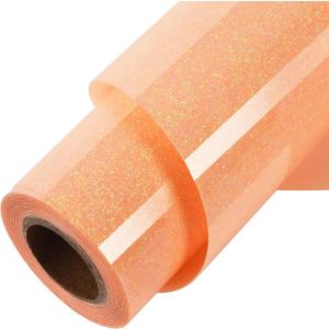 TORC Orange Glitter HTV Orange Heat Transfer Vinyl HTV Rolls, 12" x 12 ft Iron on Vinyl for T Shirts Orange Glitter HTV Vinyl for All Cutter Machines Easy to Cut & Weed for Heat Vinyl Design 1 Roll