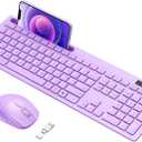 Wireless Keyboard and Mouse for MacBook, Vivefox Purple Wireless Keyboard with Phone Holder, USB A & Type C Receiver, Full-Size Combo for Mac, MacBook/Air/Pro Windows PC Computer