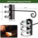 4Pcs Heavy Duty Railing Bird Feeder Hanger, Outdoor Hanging Bracket, Extended Hanger for Bird Feeders, Flower Baskets, Wind Chimes, Flower Pots, Lanterns (Posts Diameter :1.3inch-2.16inch)