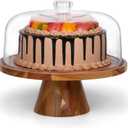 Bellsal Acacia Wood Cake Stand with Clear Acrylic Lid Dome Cover, 12in Cake Plate with Dome, Cake Display Stand with Cover, Cake Holder for Baking Gifts, Birthday Kitchen Party, Wedding