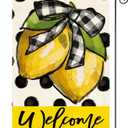 AVOIN colorlife Polka Dot Welcome Lemon Summer Garden Flag 12 x 18 Inch Double Sided Outside Yard Outdoor Decoration