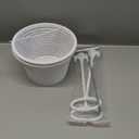 Saillong 2 8" Skimmer Replacement Basket 2 Skimmer Basket Handle 1 Silver Stainless Steel Hook, Universal Pool Skimmer Basket with Handle for Pool Debris Removal, Keep Hands Clean (White, White)