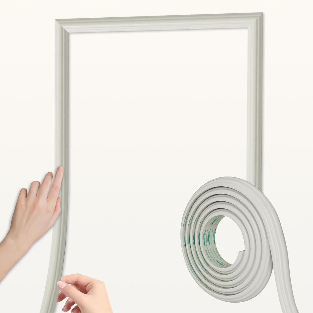 Peel and Stick Wall Molding Trim, 157"L x 1.6"W Flexible Self-Adhesive Molding for DIY Wall Panels, Mirrors, Windows, Doors & Interior Decoration(Off-White)