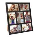 MONT PLEASANT Picture Frame Collage Wall Decor, 4x6 Photos Display - 7 Openings Photo Collage Picture Frame for Tabletop Stand and Wall Mounting Frames Collage Set for Home Lving Room Family Gifts (Black)