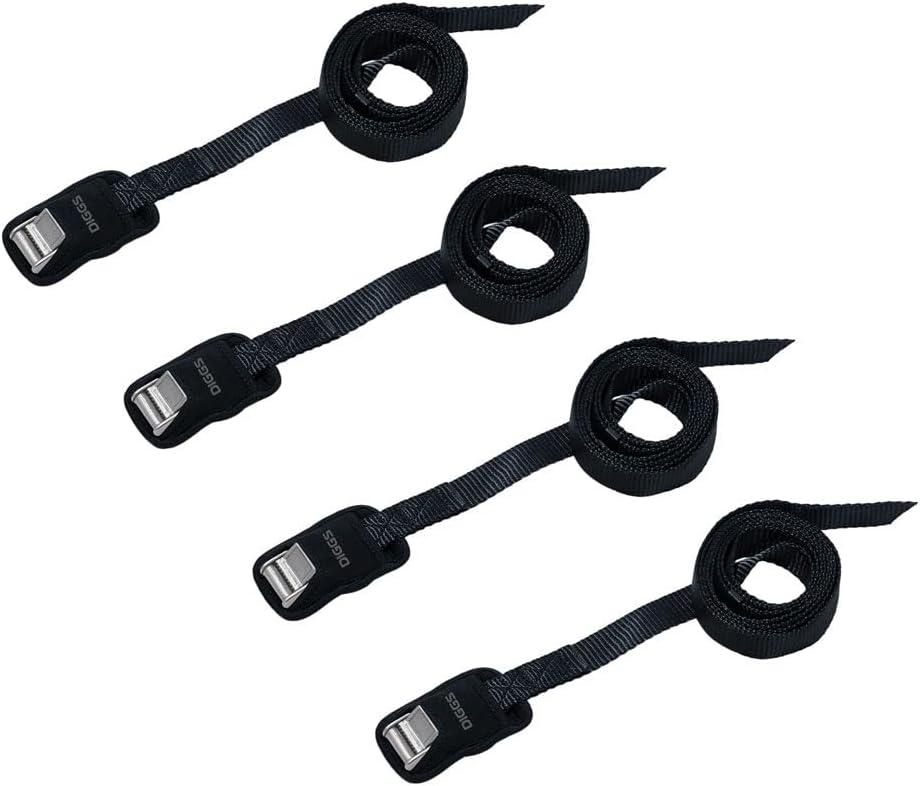 Enventur Tie Downs 8' Straps - Dog Crate Accessories for Enventur Pet Kennel - Heavy-Duty, Weather Resistant Straps & Rust-Proof Metal Buckles - Dog Travel Accessories - Black