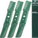 Medium Lift Mulching Blades 942-05052A 50 Inch for Cub Cadet, Troy Bilt, Craftsman, MTD Replaces OEM no. 742-05052A 490-110-M155 RZT XT1 ZT1 LT50 XT2 ZT2 L50 LX50 S50 GT50 Z550 T260 / 3 Pack
