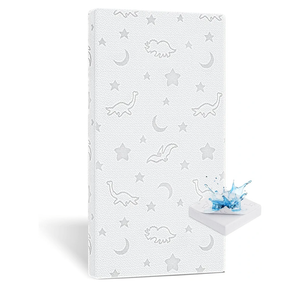 Crib Mattress Topper 2" x 27.5" x 52", High Density Foam Breathable Baby and Toddler Mattress Topper with Waterproof Removable and Washable Cover, Fits Standard Cribs and Toddler Beds