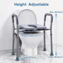 Toilet Seat Risers for Seniors, Raised Toilet Seat with Handles, Adjustable Height & Width, Heavy Duty Up to 550lb Handicap Elevated Toilet Seat for Elderly, Pregnant, Fit Any Toilet